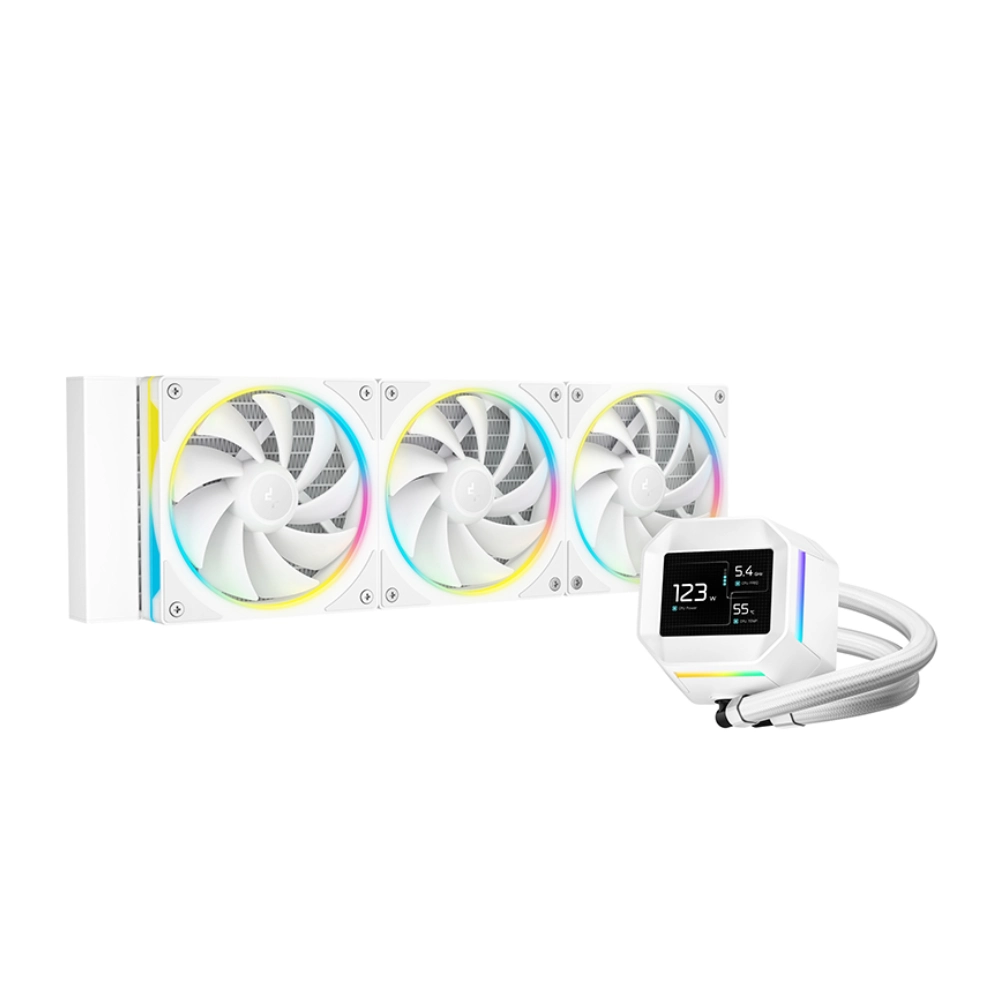 Deepcool CPU Cooler Liquid LM360 WH ARGB with 2.4" LCD Screen view 6